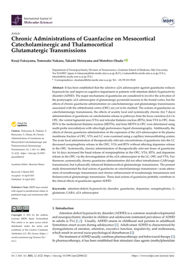 Chronic Administrations of Guanfacine on Mesocortical Catecholaminergic and Thalamocortical Glutamatergic Transmissions
