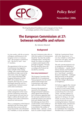 The European Commission at 27: Between Reshuffle and Reform