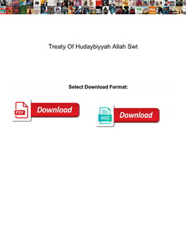 Treaty of Hudaybiyyah Allah Swt