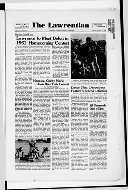 Lawrence to Meet Beloit in 1961 Homecoming Contest