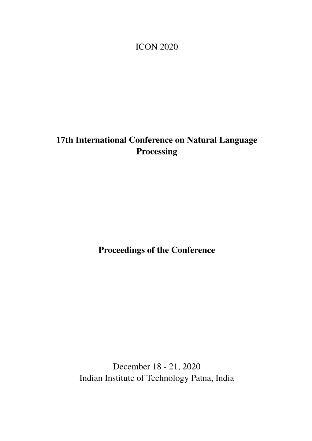 Proceedings of the 17Th International Conference on Natural Language