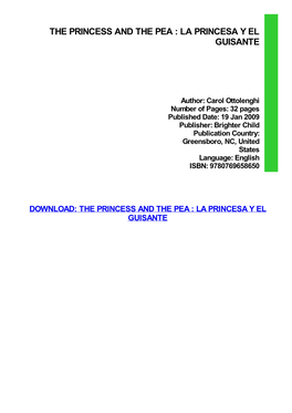 The Princess and the Pea : La Princesa Y El Guisante