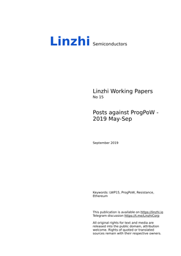 Linzhi Working Papers Posts Against Progpow