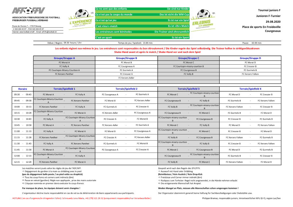 29.08.2020 Place De Sports En Froideville Courgevaux Tournoi