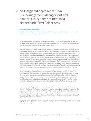 7 an Integrated Approach to Flood Risk Management Management and Spatial Quality Enhancement for a Netherlands' River Polder A