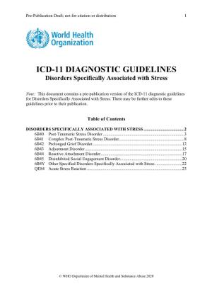 ICD-11 Diagnostic Guidelines Stress Disorders 2020 07 21