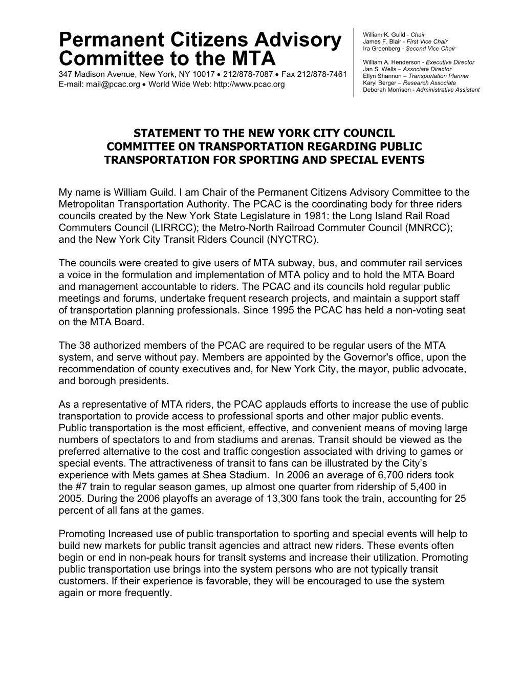 Permanent Citizens Advisory Committee to the Metropolitan Transportation Authority