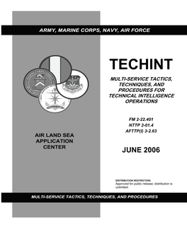 Techint Multi-Service Tactics, Techniques, and Procedures for Technical Intelligence Operations