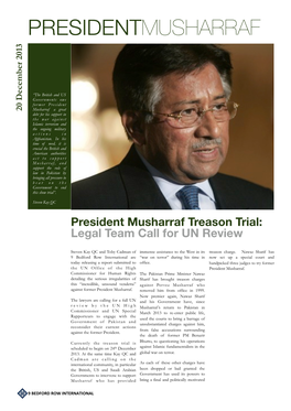 131220 Communication Regarding the Trial of the Former President Musharraf