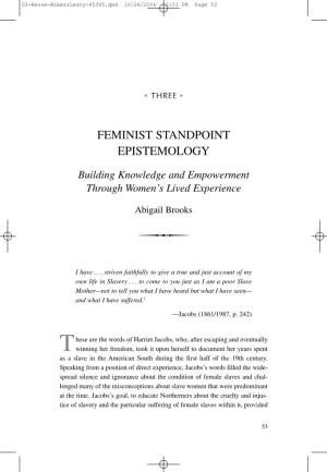 Feminist Standpoint Epistemology