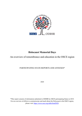 Holocaust Memorial Days an Overview of Remembrance and Education in the OSCE Region