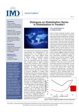 Dialogues on Globalization Series Is Globalization in Trouble?
