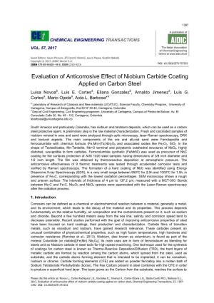 Evaluation of Anticorrosive Effect of Niobium Carbide Coating