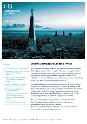 Building Up: What Are London's Limits?