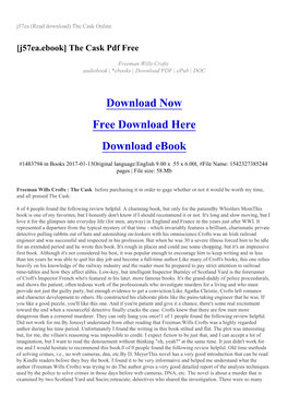 J57ea (Read Download) the Cask Online