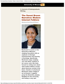 The Sweet Brown Narrative: Modern Internet Folklore – Artifacts Journal - University of Missouri