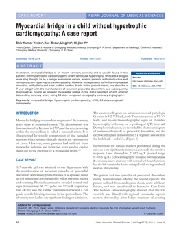 Myocardial Bridge in a Child Without Hypertrophic Cardiomyopathy: a Case Report