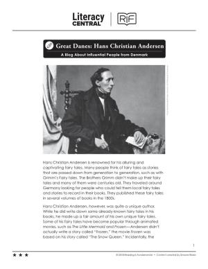 Hans Christian Andersen Is Renowned for His Alluring and Captivating Fairy Tales