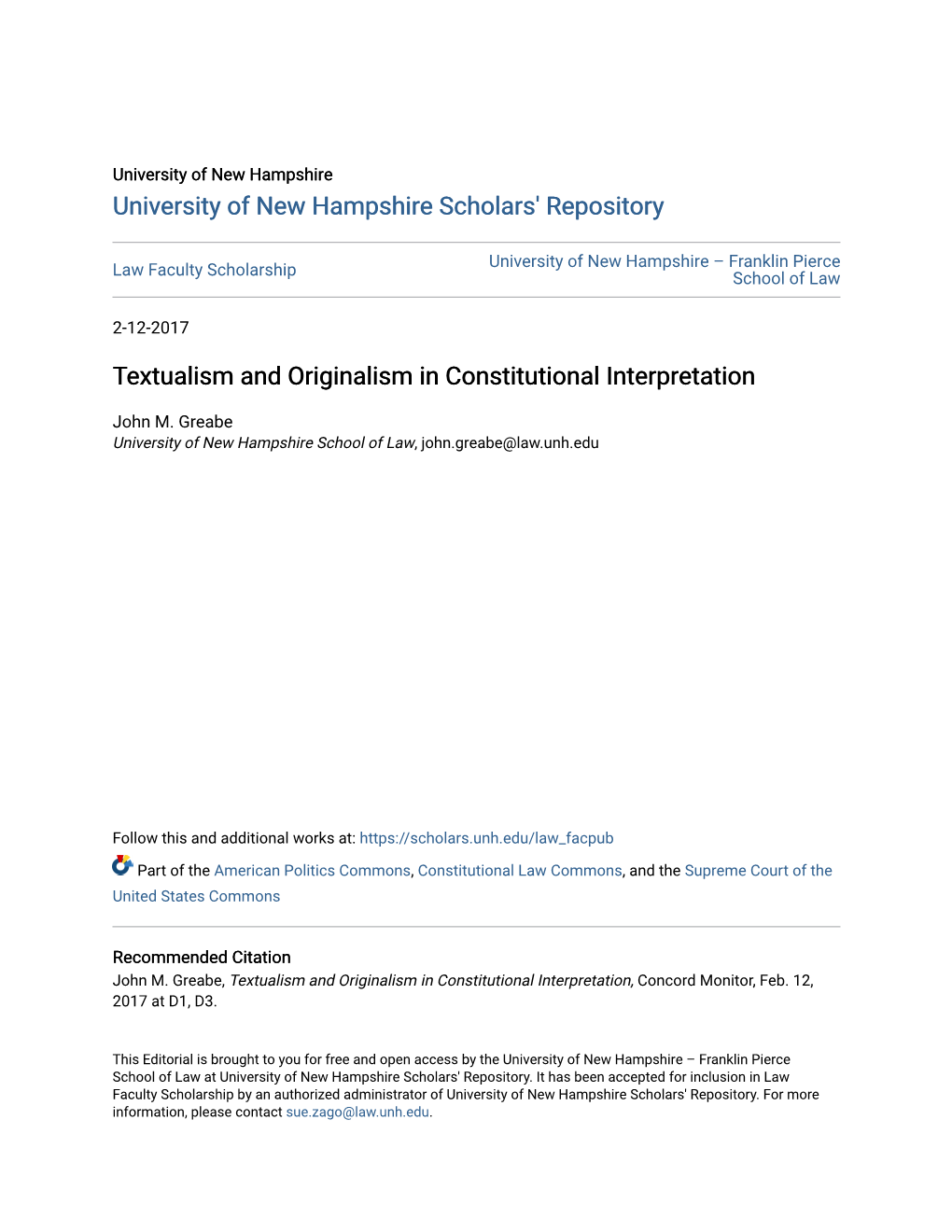 Textualism and Originalism in Constitutional Interpretation