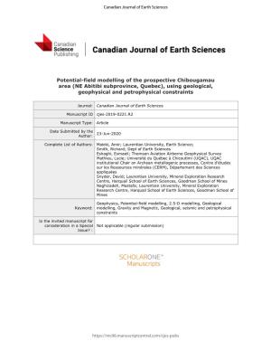 Potential-Field Modelling of the Prospective Chibougamau Area (NE Abitibi Subprovince, Quebec), Using Geological, Geophysical and Petrophysical Constraints