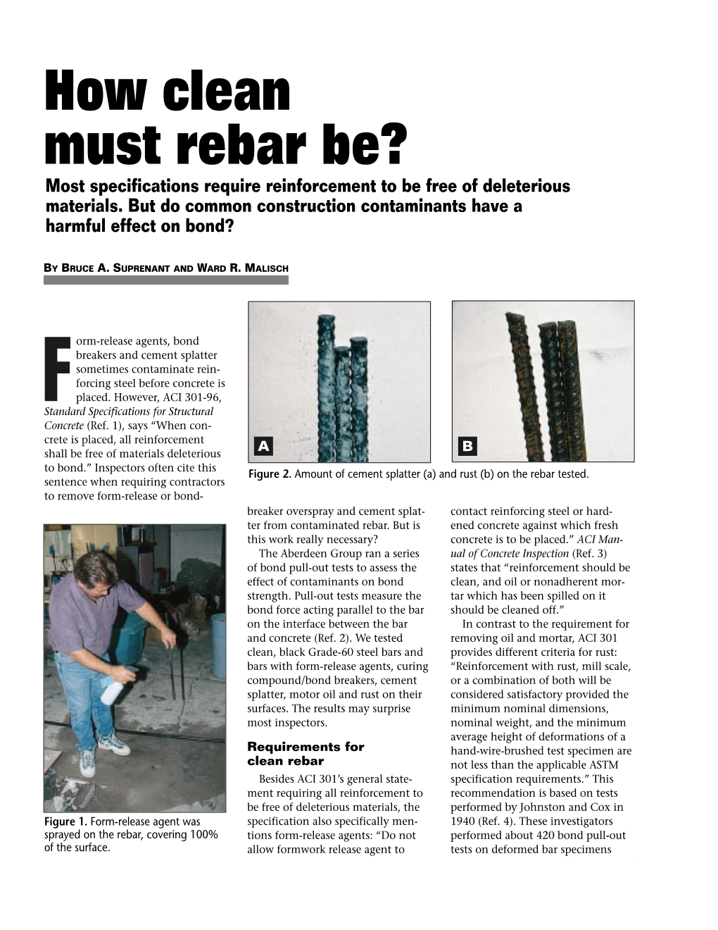 How Clean Must Rebar Be? Most Specifications Require Reinforcement to Be Free of Deleterious Materials