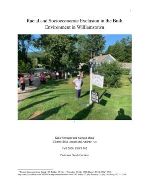 Racial and Socioeconomic Exclusion in the Built Environment in Williamstown