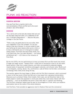 Punk As Reaction Overview