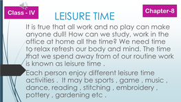 Leisure Time