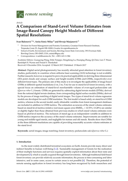 A Comparison of Stand-Level Volume Estimates from Image-Based Canopy Height Models of Different Spatial Resolutions