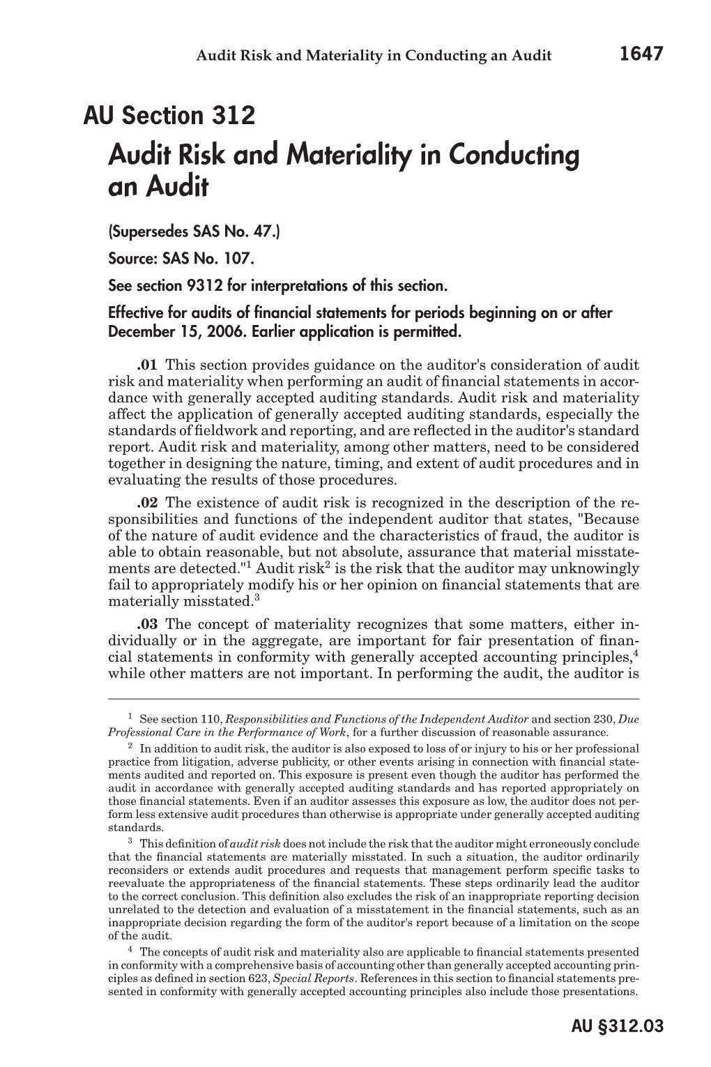 Audit Risk and Materiality in Conducting an Audit 1647