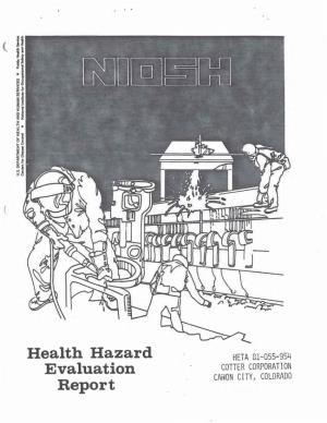 Health Hazard Evaluation Report 81-055-954