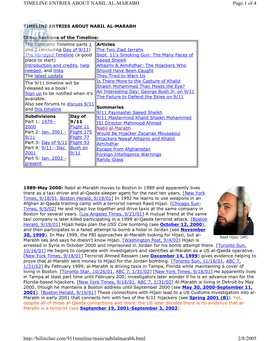Page 1 of 4 TIMELINE ENTRIES ABOUT NABIL AL-MARABH 2/8