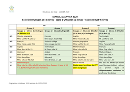 MARDI 21 JANVIER 2020 Ecole De Drulingen 16+3 Élèves - Ecole D’Ottwiller 10 Élèves – Ecole De Bust 9 Élèves