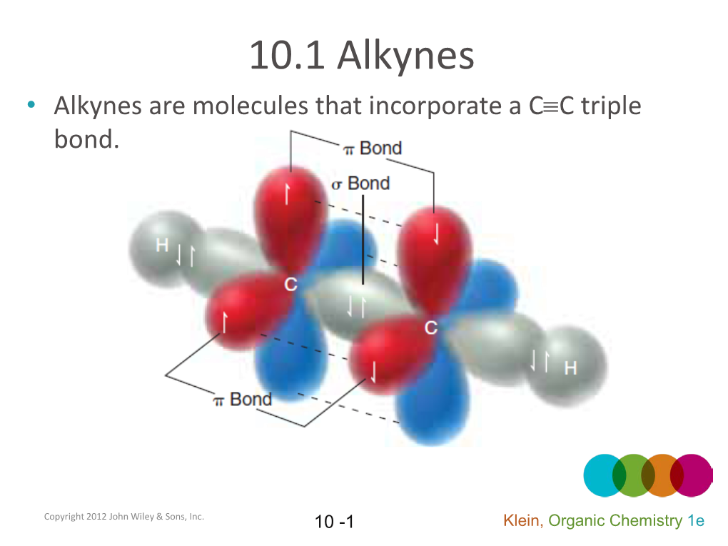 Alkynes • Alkynes Are Molecules That Incorporate a C≡C Triple Bond