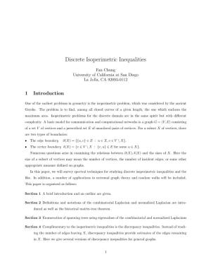 Discrete Isoperimetric Inequalities
