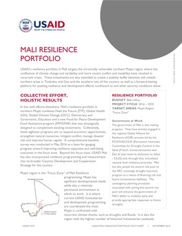 Mali Resilience Portfolio