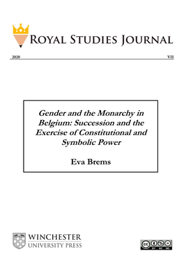 Gender and the Monarchy in Belgium: Succession and the Exercise of Constitutional and Symbolic Power