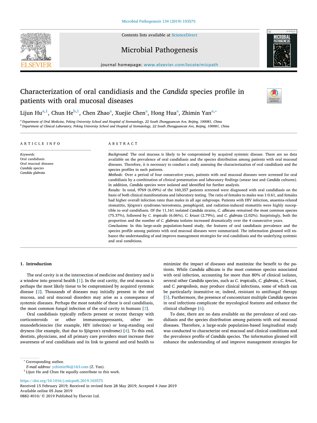 Characterization Of Oral Candidiasis And The Candida Species Profile In ...