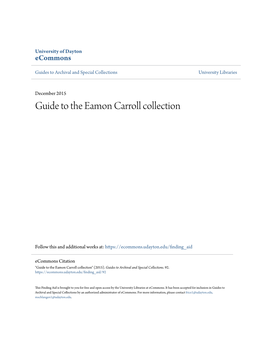 Guide to the Eamon Carroll Collection