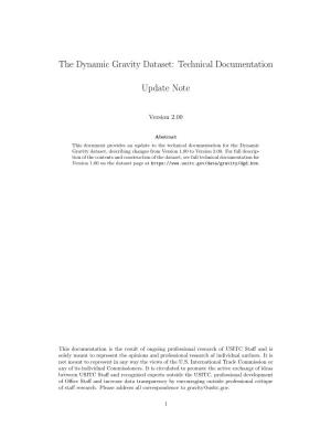 The Dynamic Gravity Dataset: Technical Documentation Update