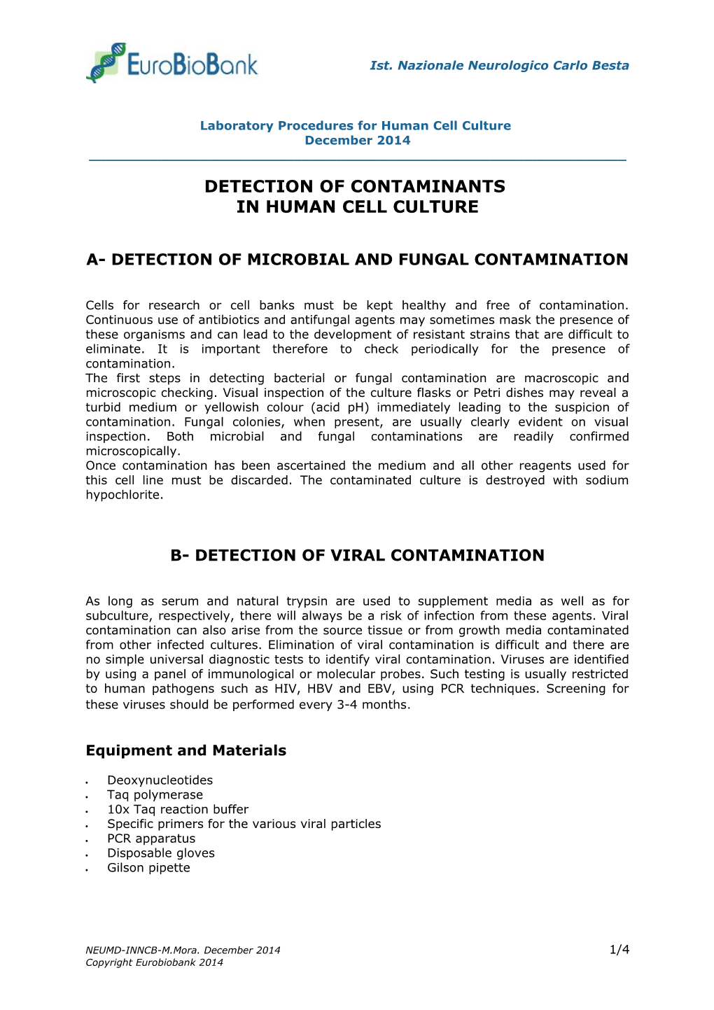 Aseptic and Good Cell Culture Techniques