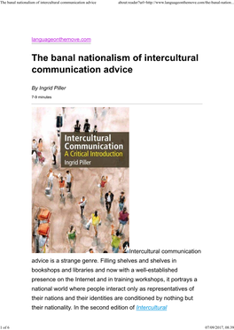 The Banal Nationalism of Intercultural Communication Advice About:Reader?Url=
