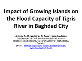 Impact of Growing Islands on the Flood Capacity of Tigris River in Baghdad City