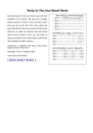 Party in the Usa Sheet Music