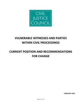 Vulnerable Witnesses and Parties Within Civil Proceedings Current