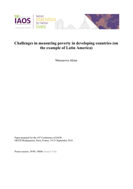 Challenges in Measuring Poverty in Developing Countries (On the Example of Latin America)