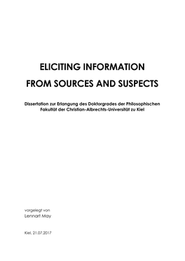 Eliciting Information from Sources and Suspects