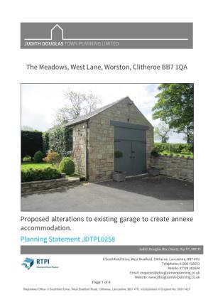 The Meadows, West Lane, Worston, Clitheroe BB7 1QA Proposed