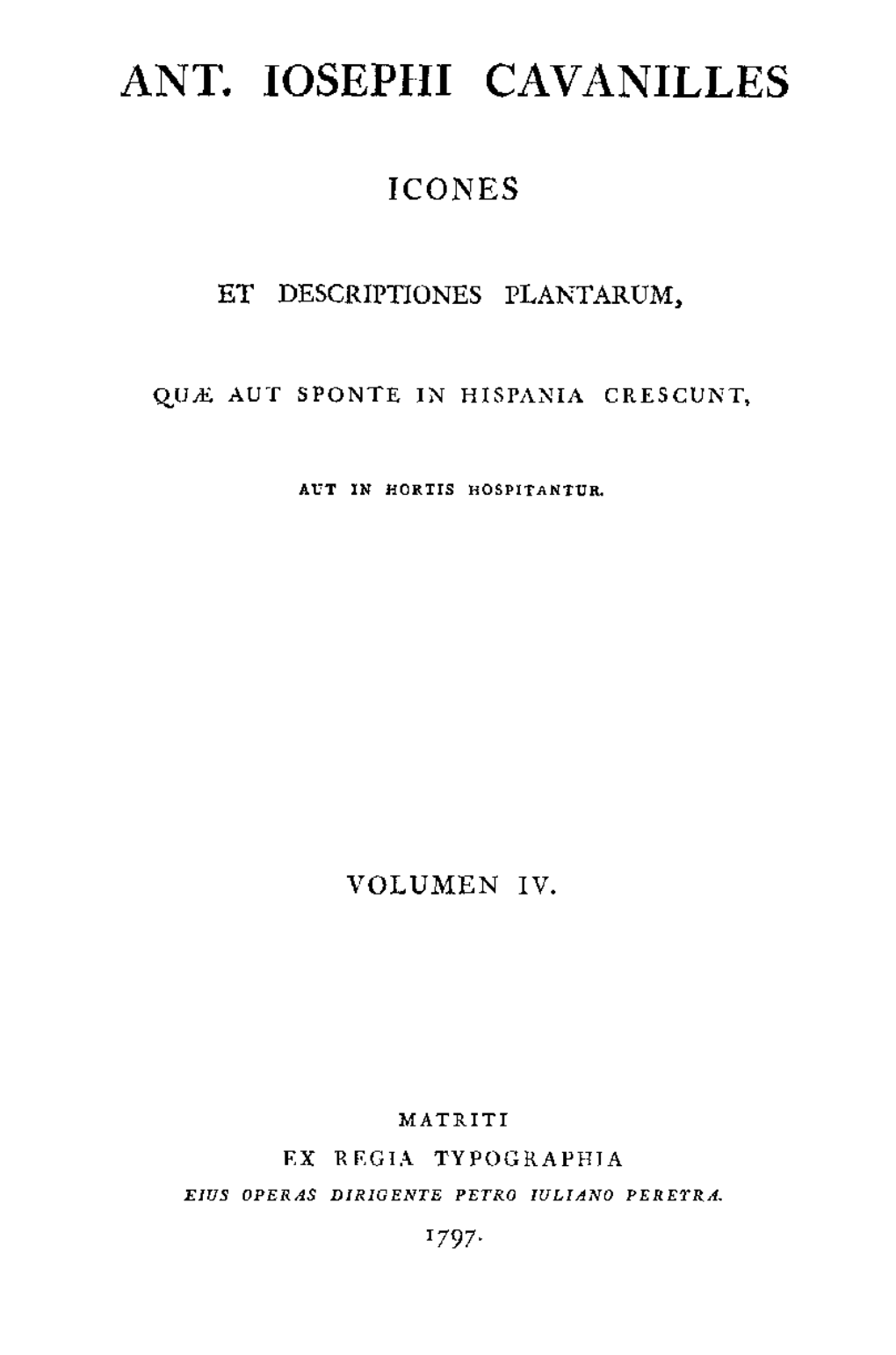 Icones Et Descriptiones Plantarum. Volumen IV