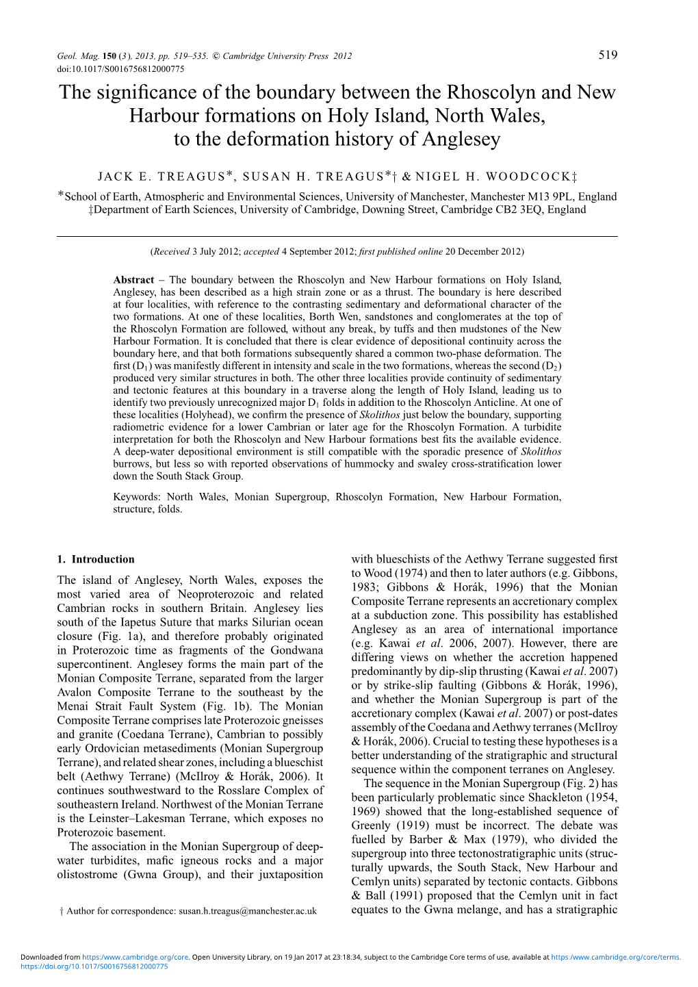 The Significance of the Boundary Between the Rhoscolyn and New